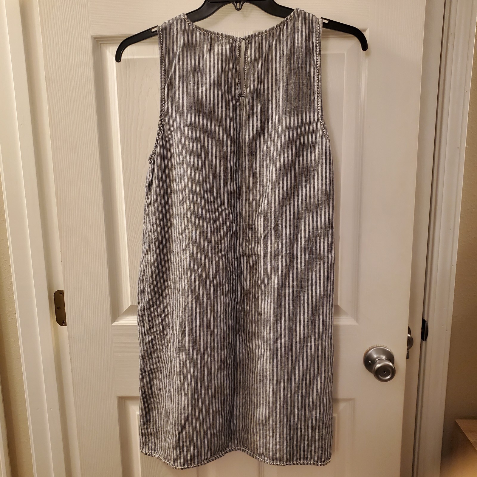 Max Edition sz M striped linen shift dress summer spring beach coastal resort