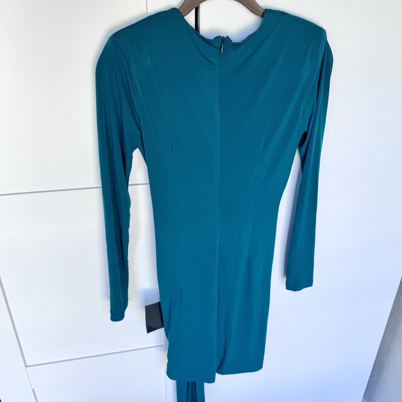 Lulus Green Ruched Long Sleeve Bodycon Dress Womens XS, Formal, Holiday. $59