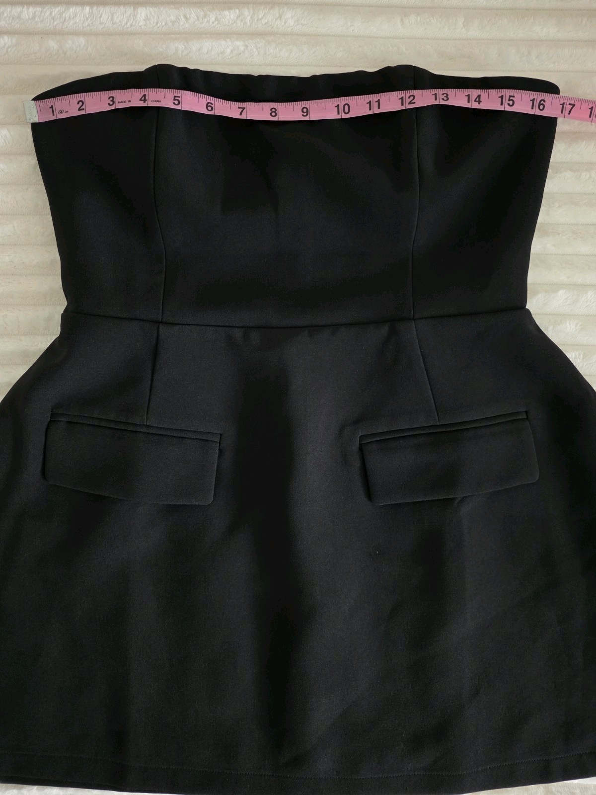 Odd Muse The Ultimate Muse Strapless Minidress with Pockets, Size Large, Black