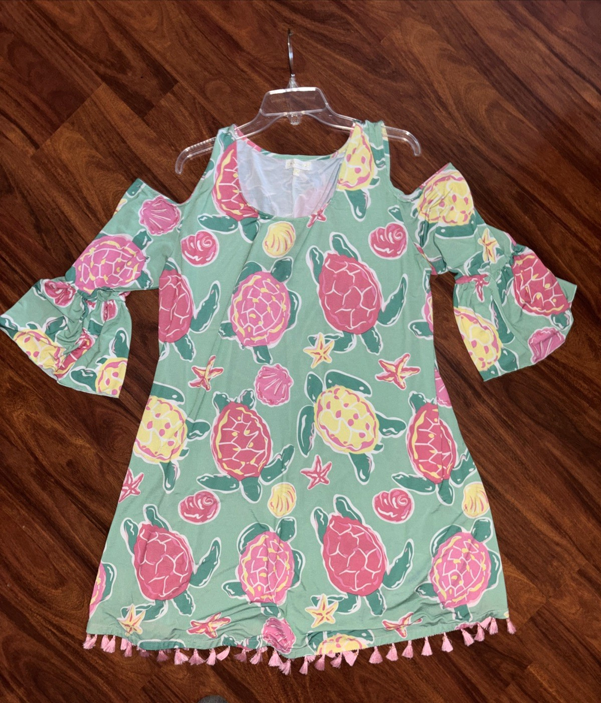 Simply Southern Green & Pink Cold Shoulder Dress – Women’s Size XXL