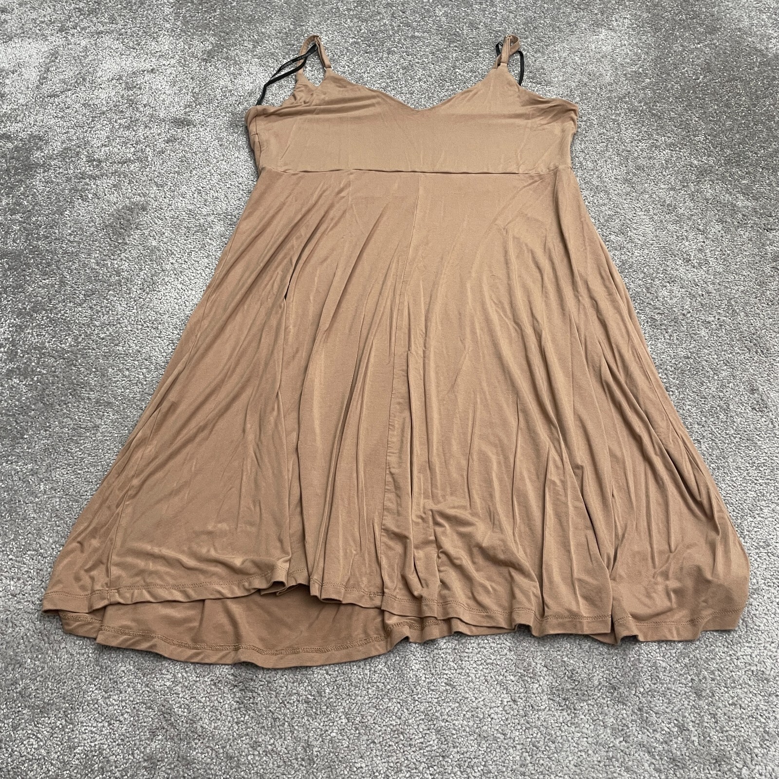 Forever 21 + A-Line Tank Dress Womens 0X Solid Brown Flowy Soft Stretch Casual