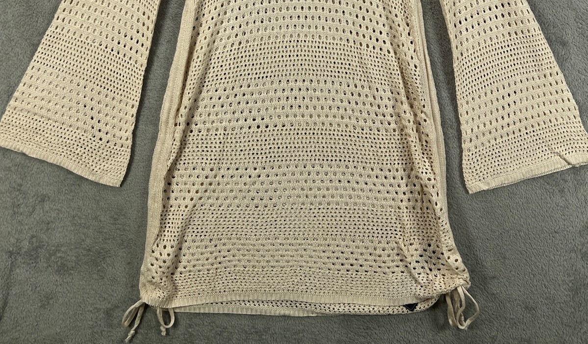 NWT Blooming Jelly Womens Size XL Beige Boho Crochet Dress Swim Cover Up Dress