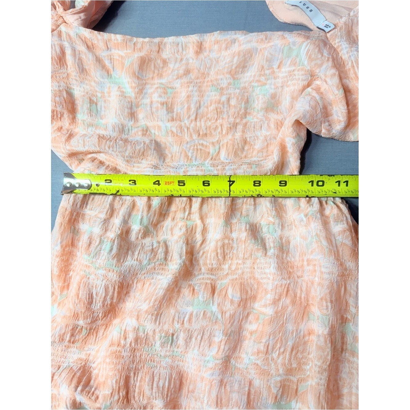 Lush Peach Off-Shoulder open Back with Bow Mini Dress Size L