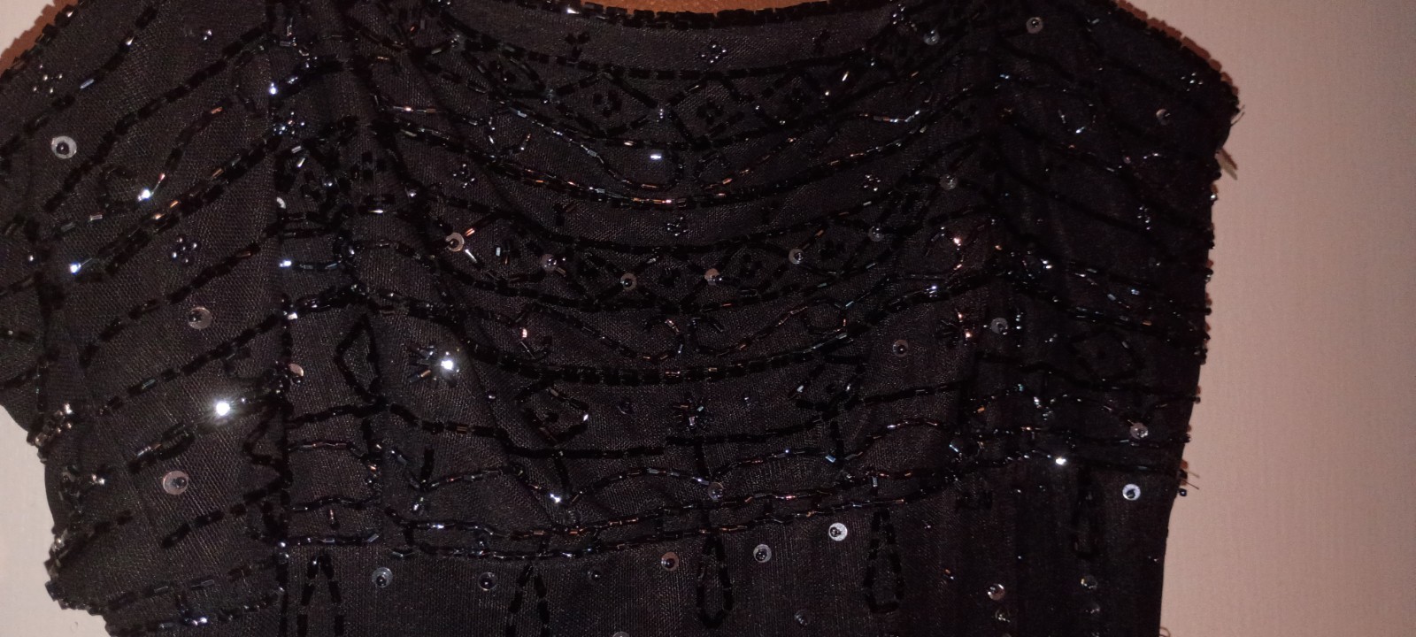 Betsy & Adam by Jaslene Black Beaded Sequin Sweetheart Maxi Dress Size 4