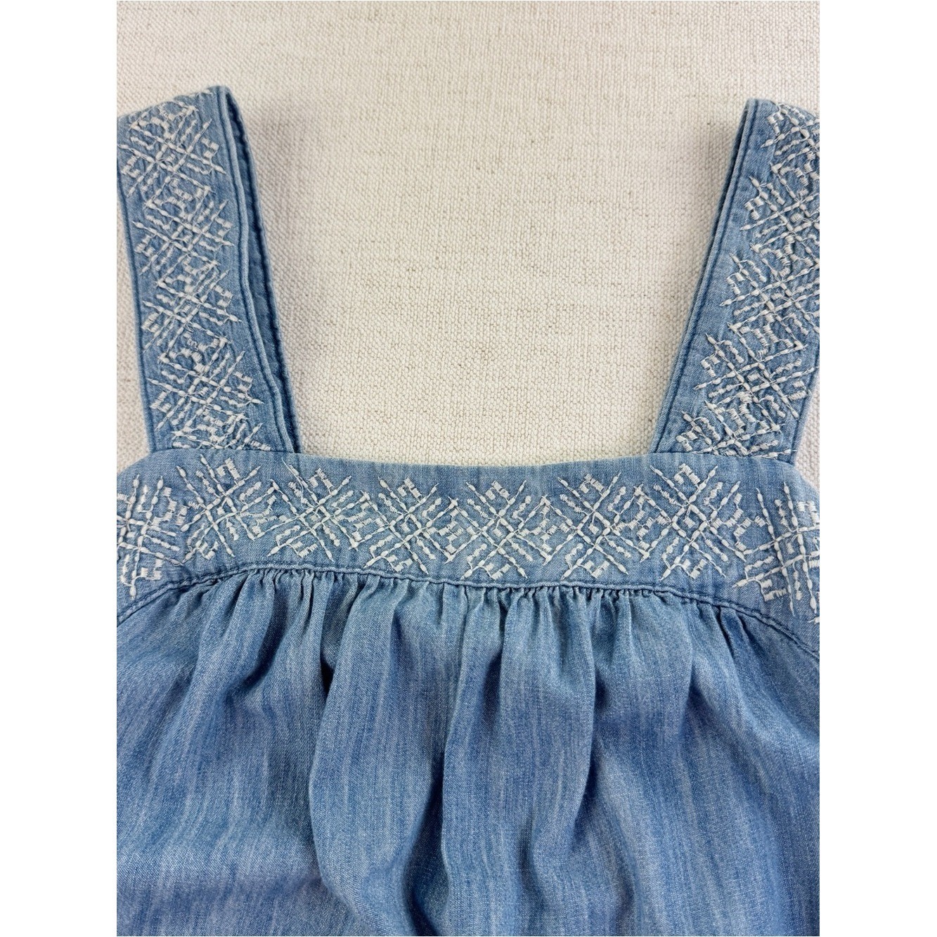 Universal Thread Chambray Embroidered Square Neck summer Dress women’s size M