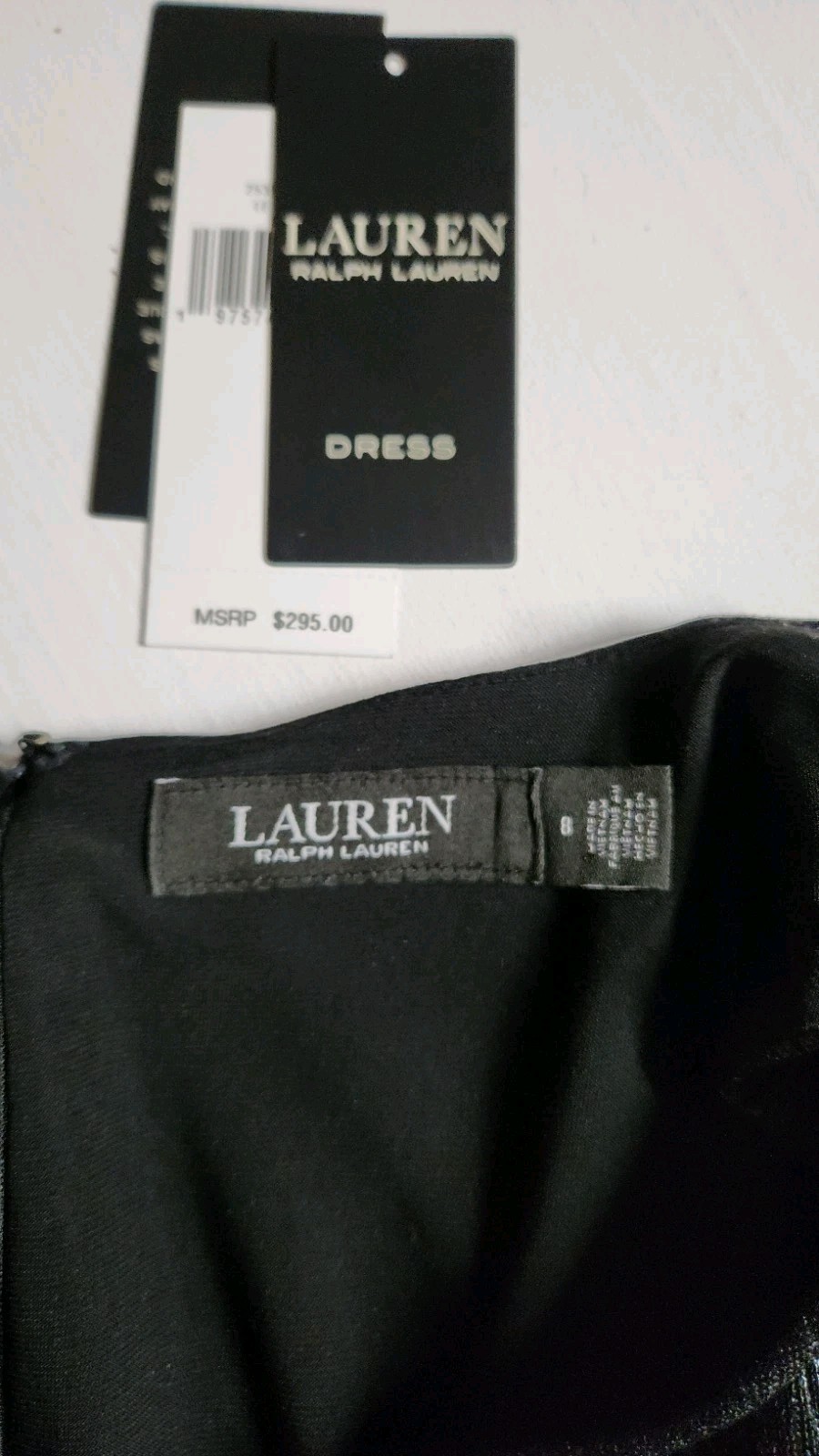 LAUREN RALPH LAUREN Twist-Front Cape Gown Size -8 Black Metallic Long Dress