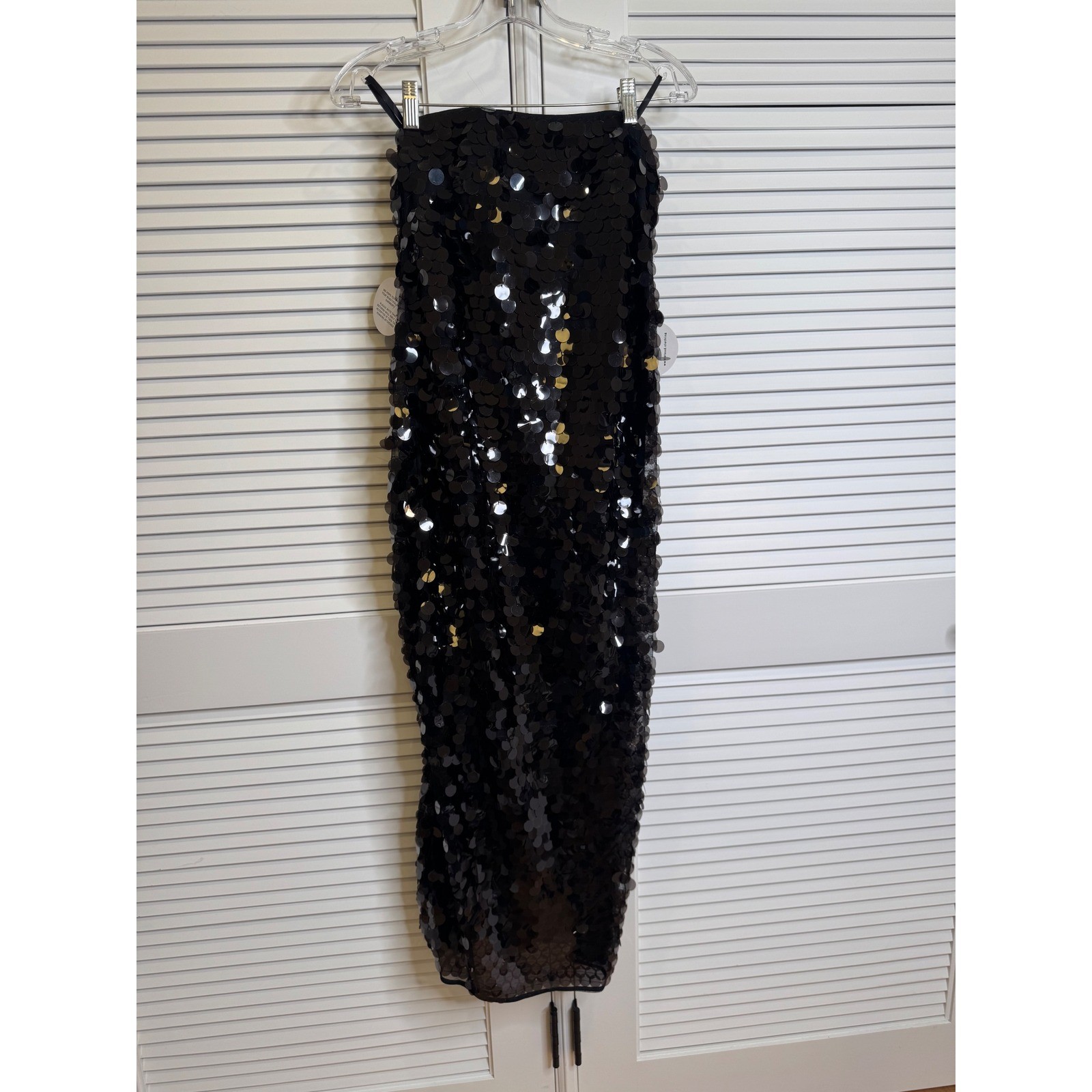 Staud Casey Sequin Strapless Maxi Dress Black Size 0