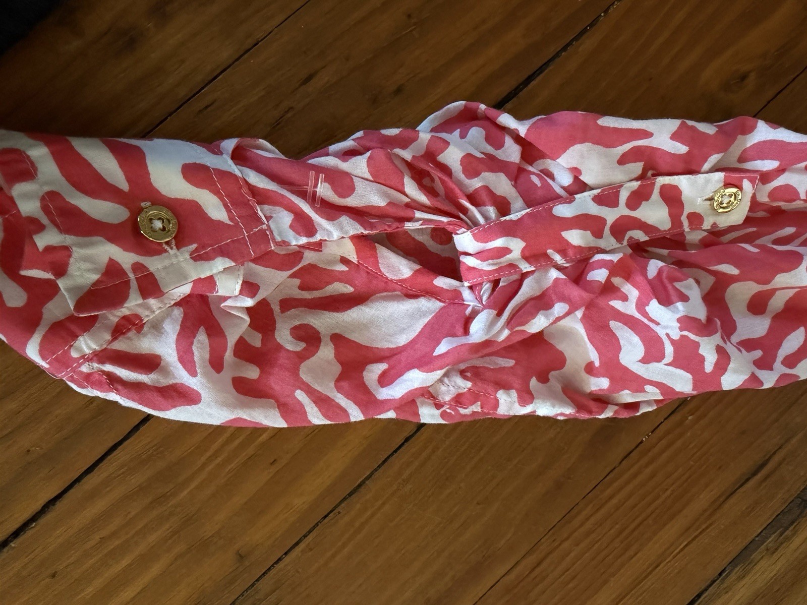 Lilly Pulitzer Women’s Coral & White Long Sleeve Print Dress – NWOT- XS Small