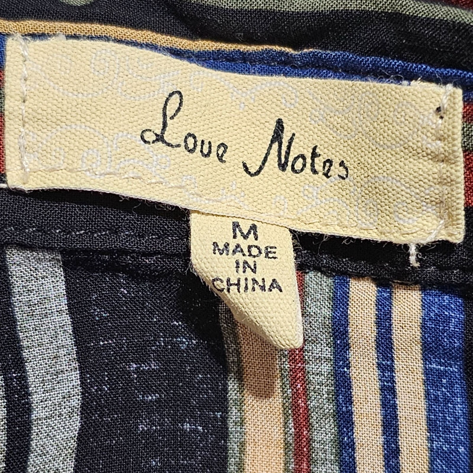 Love Notes Vertical Striped Fall Hues Button Down Shirt Dress Size M