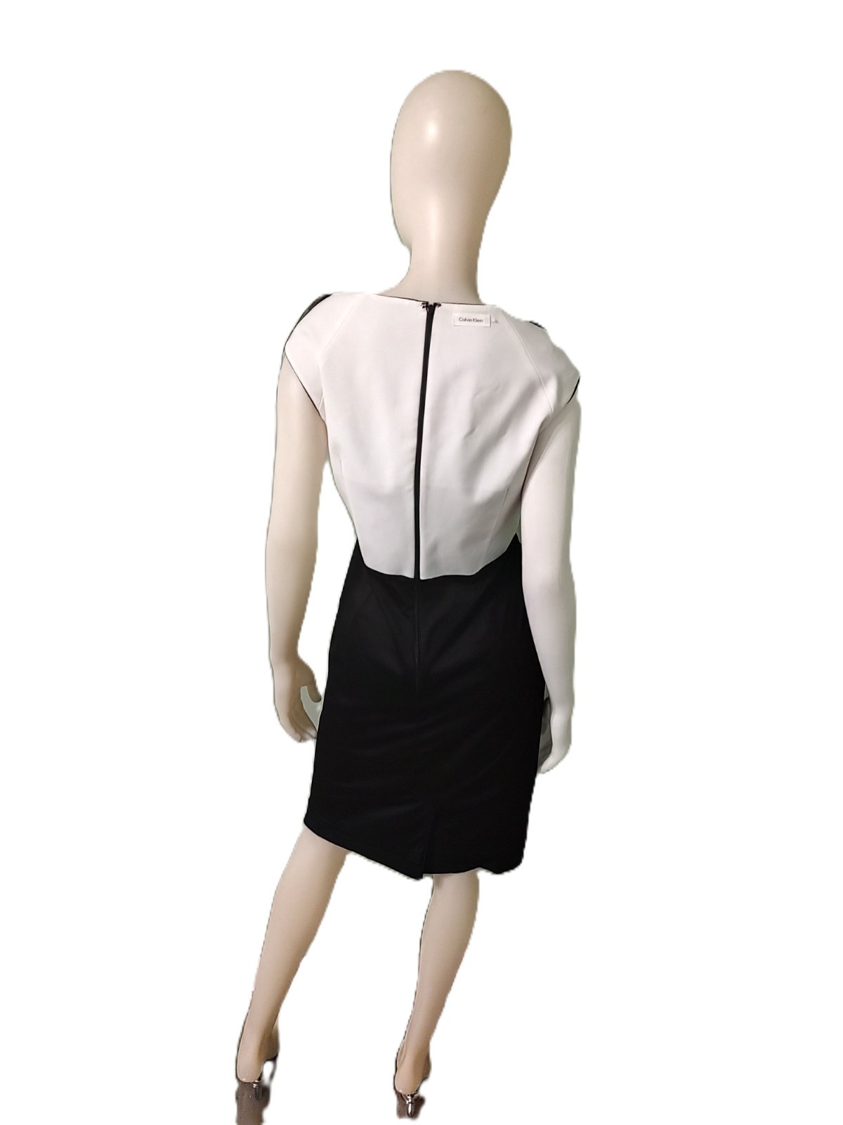 CALVIN KLEIN Womens Black Sleeveless Sweetheart Neckline Pleated Sheath Dress 14