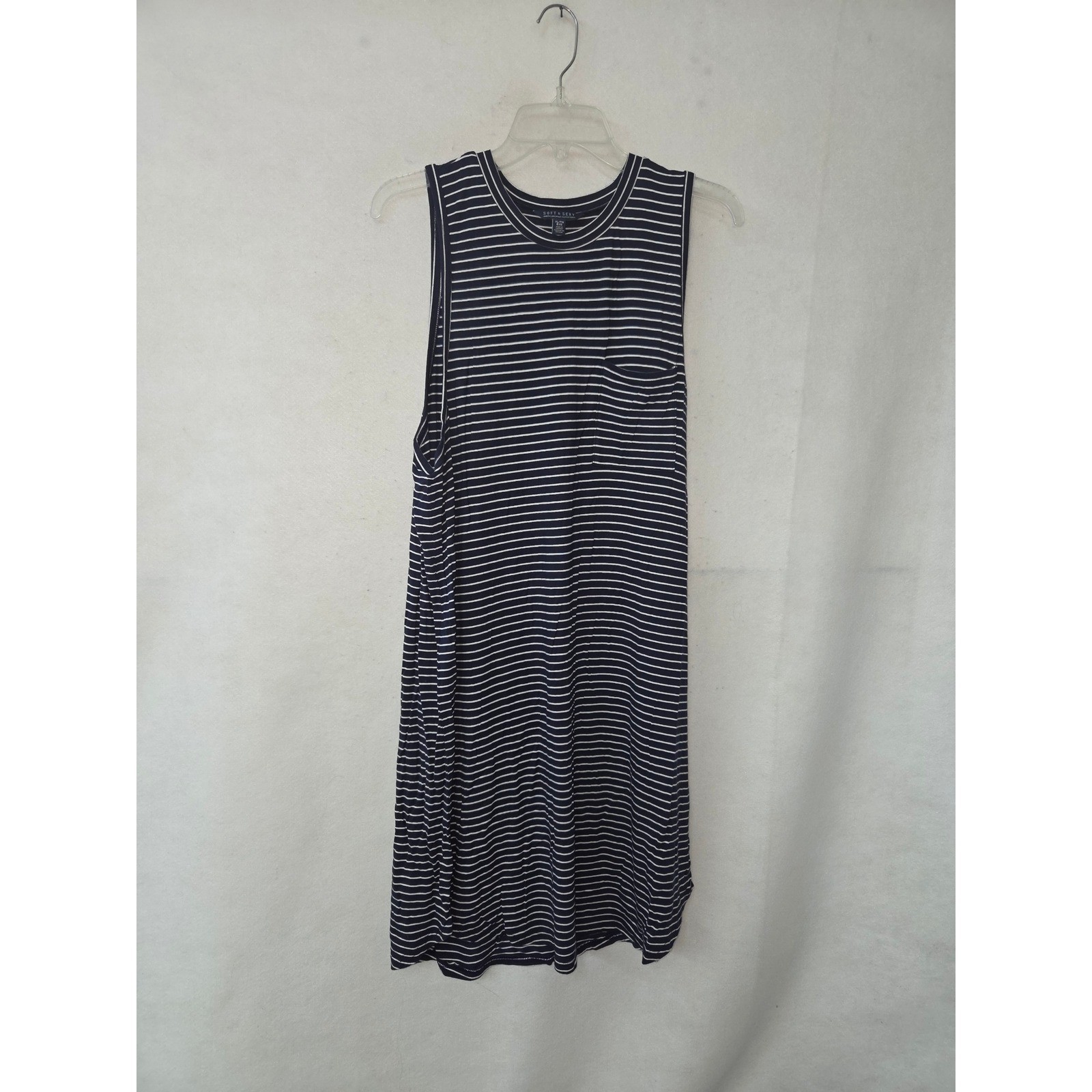 American Eagle Tank Dress Women XL Navy Striped Soft & Sexy Pocket Sleeveless