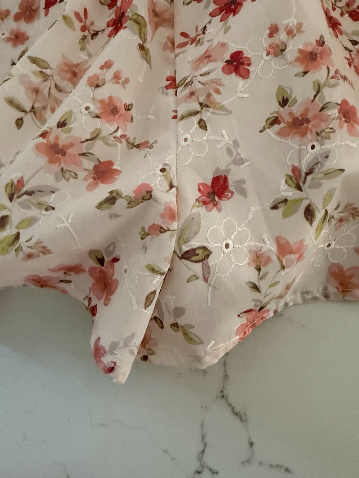 Altar’d State Girl Lainey Double Layered Pink White Floral Romper Size XL