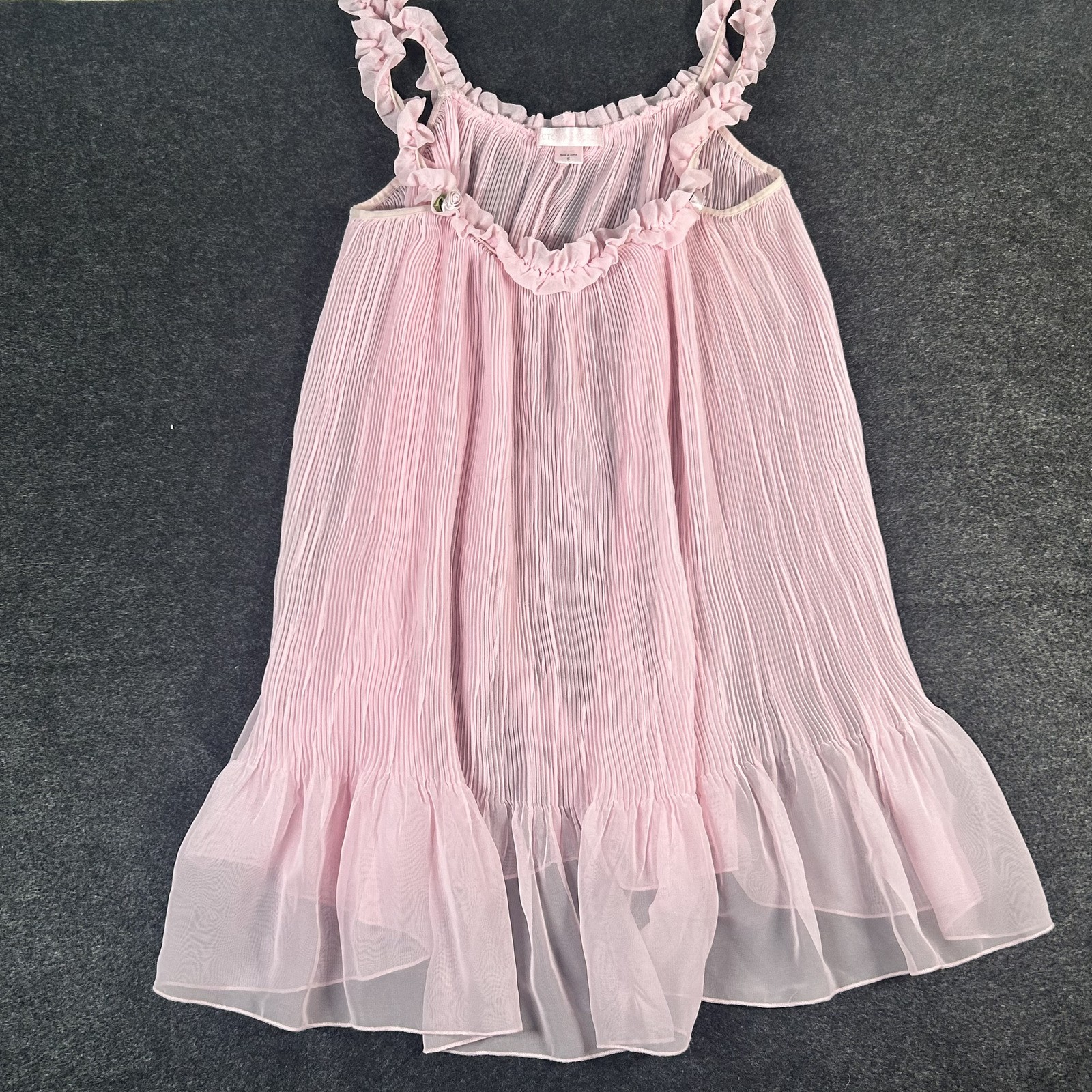 Vintage Victoria’s Secret 2006 Sheer Pink Pleated Babydoll Slip