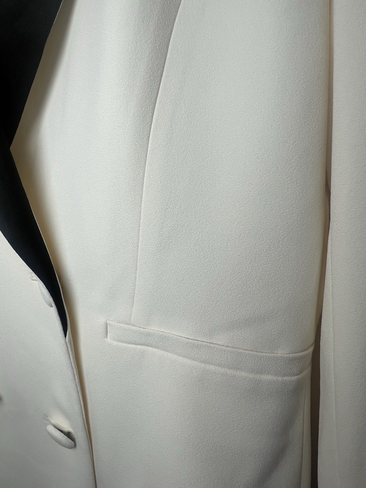 NWT alice + olivia Kryie Double Breasted Tuxedo Dress in Ecru White & Black
