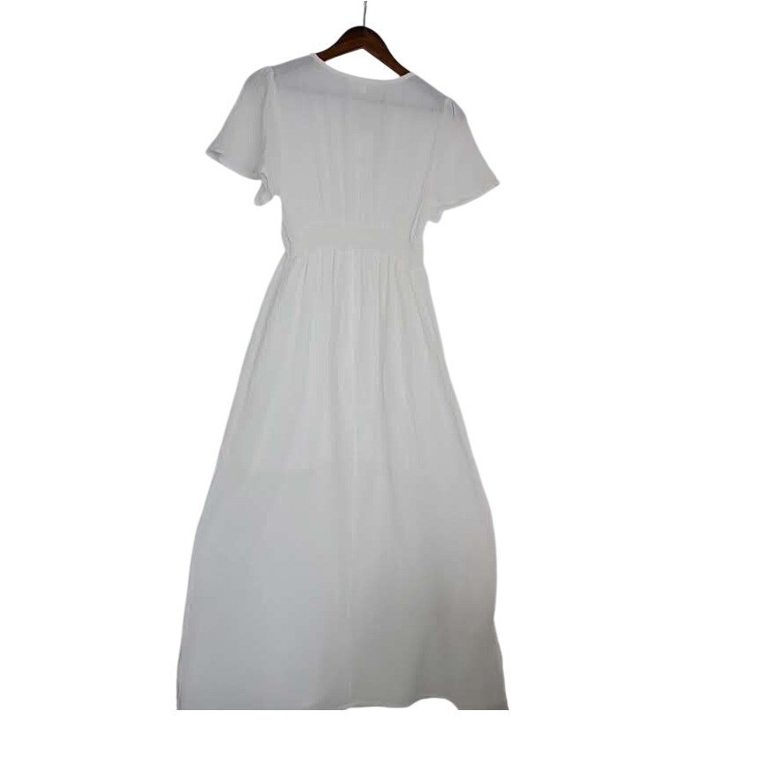NWT Parisian White 100% Cotton Gauze Coastal Boho Maxi Dress M Paris Designer