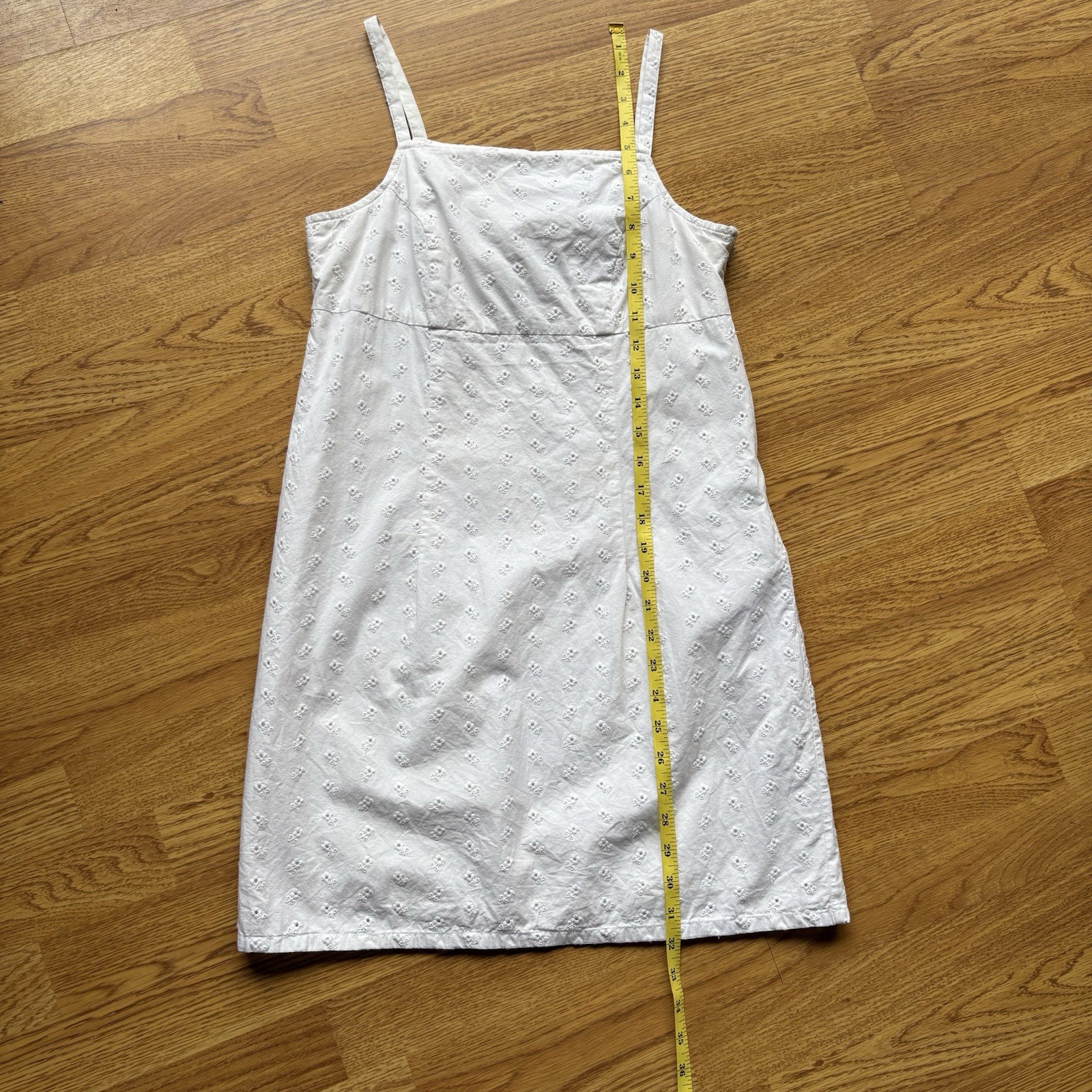 American Eagle Vtg White Eyelet Shift Sundress Summer Cotton Cottagecore Sz 0