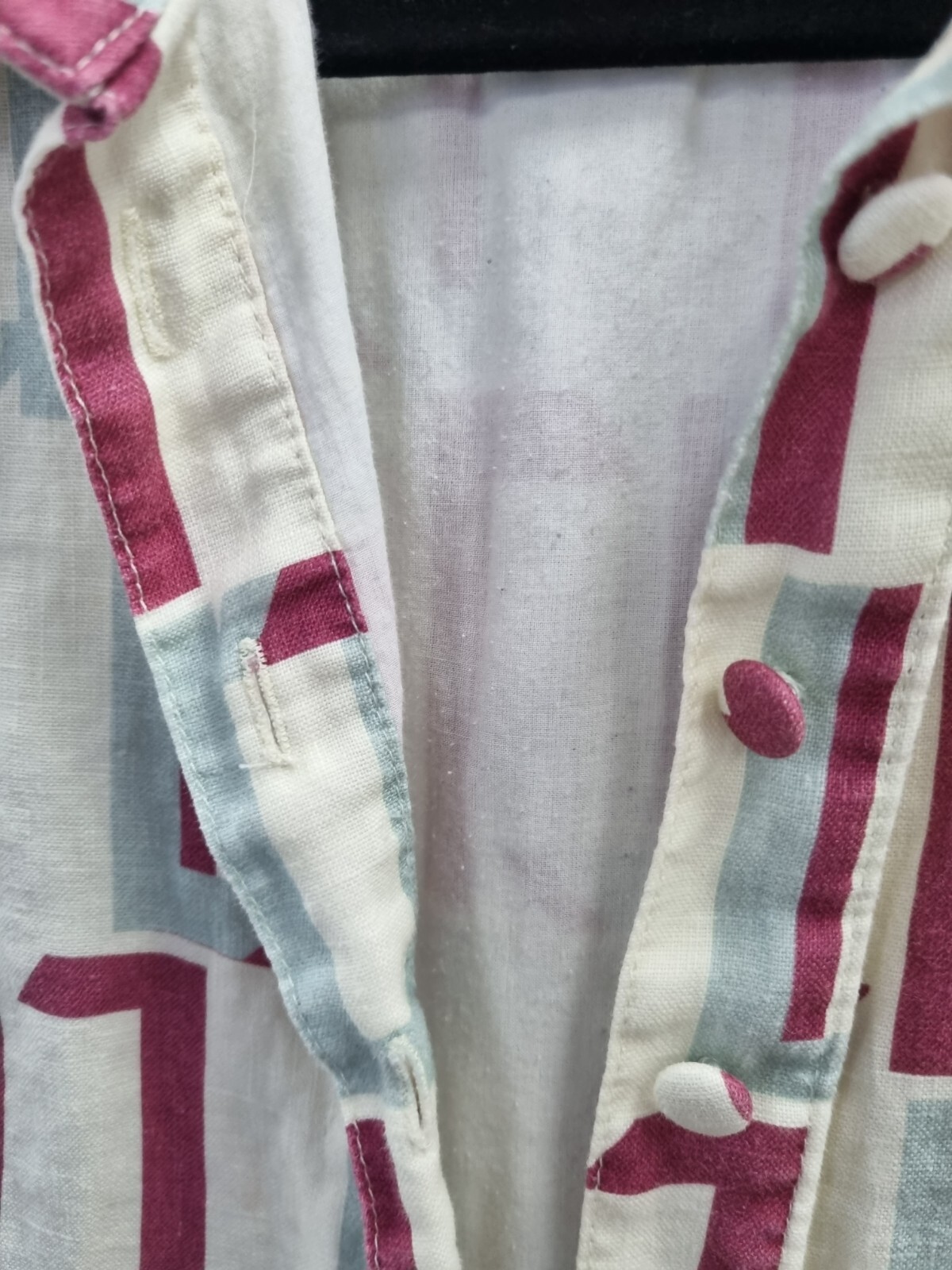 LEO LIN Linen Retro Print Shirt Midi Dress Wprkwear Size 8 AU Preloved