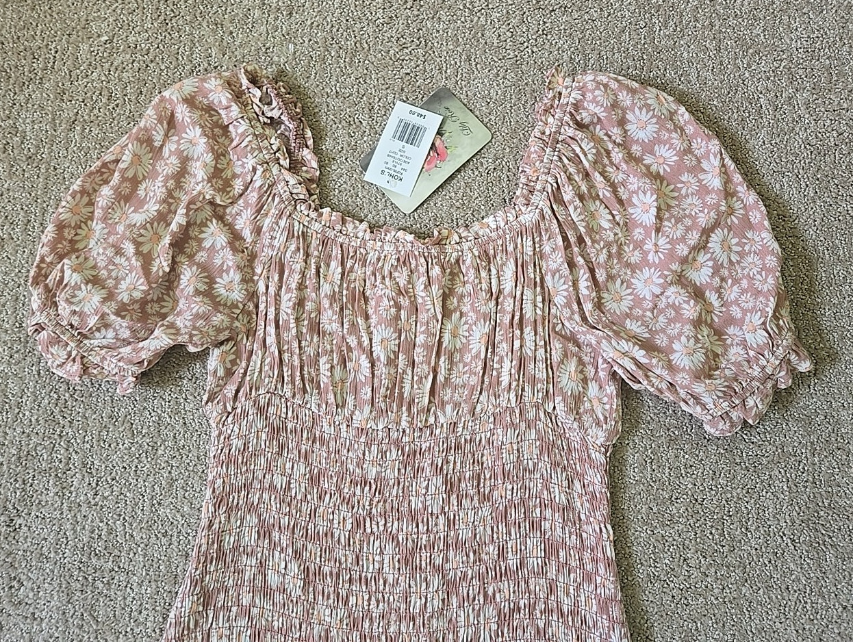 Lily Rose – Daisy Floral Mauve Mini Dress for Juniors – Size Small – Brand New