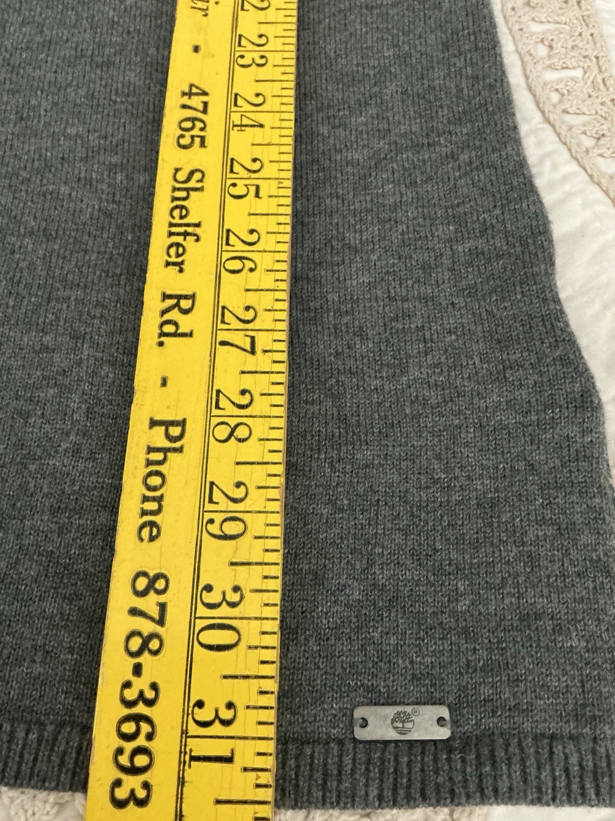 Timberland Original Sweater Dress M/ Slim Fit Gray/Navy Knit Short Wool/Cotton