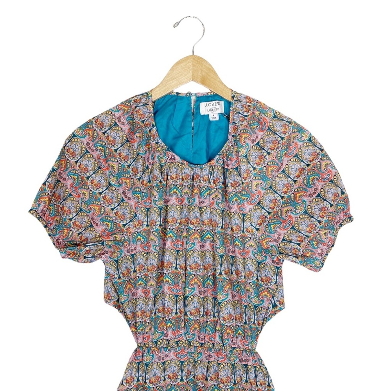 J. CREW Side Cutout Organic Cotton Midi Dress Liberty Giorgia Duke Print Size 8