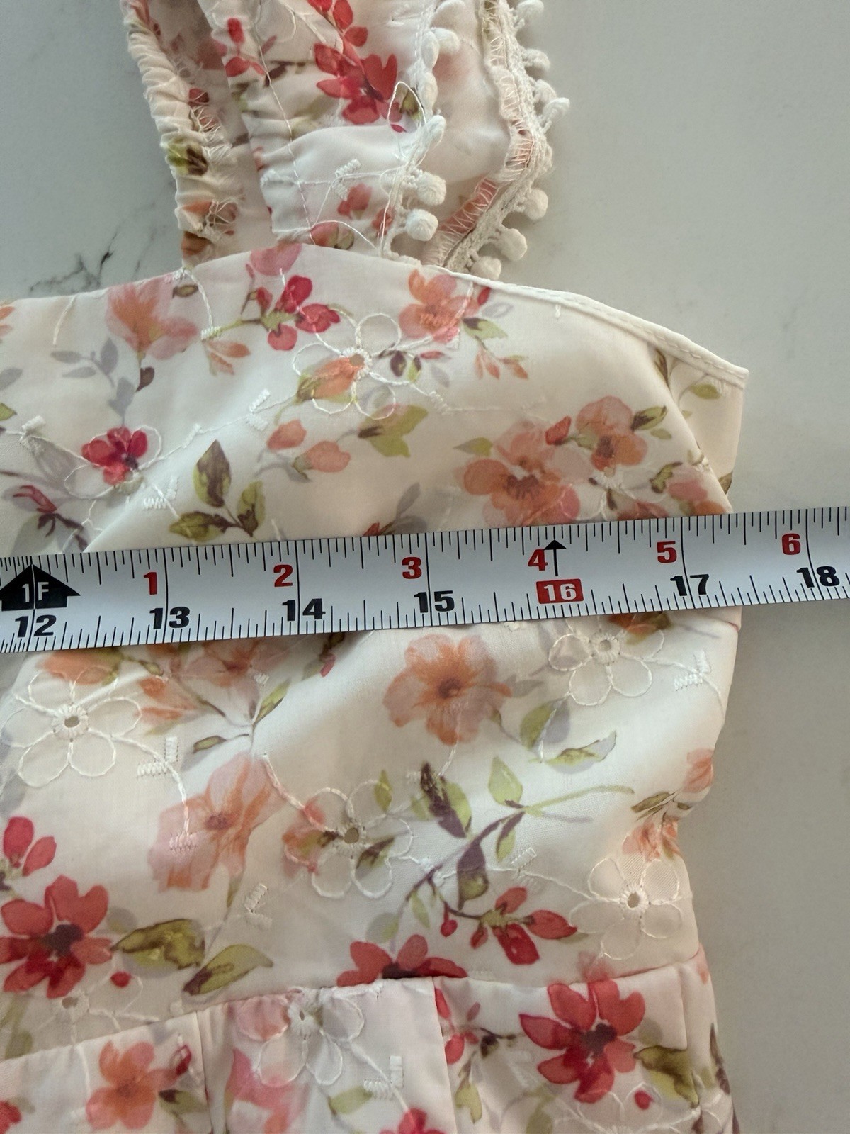 Altar’d State Girl Lainey Double Layered Pink White Floral Romper Size XL