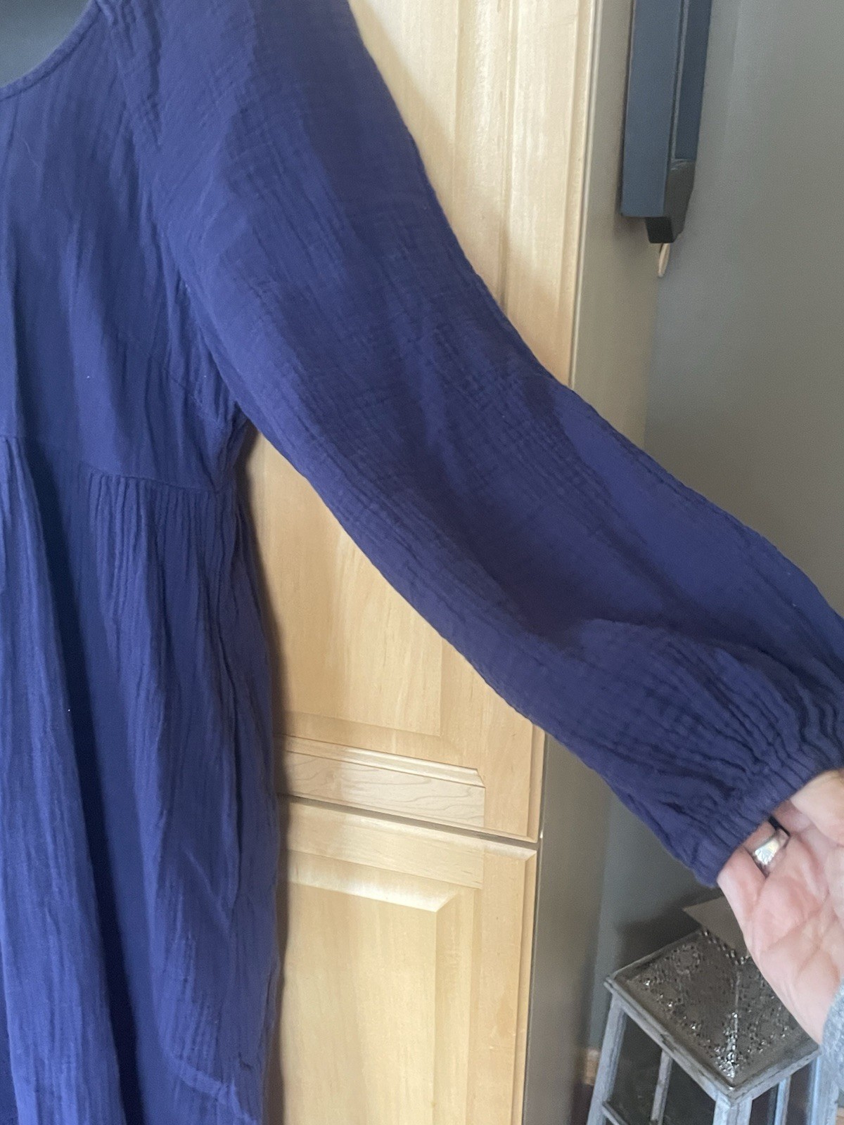 Universal Thread Puff Elbow Sleeve Gauze Navy Blue Women’s Size Medium