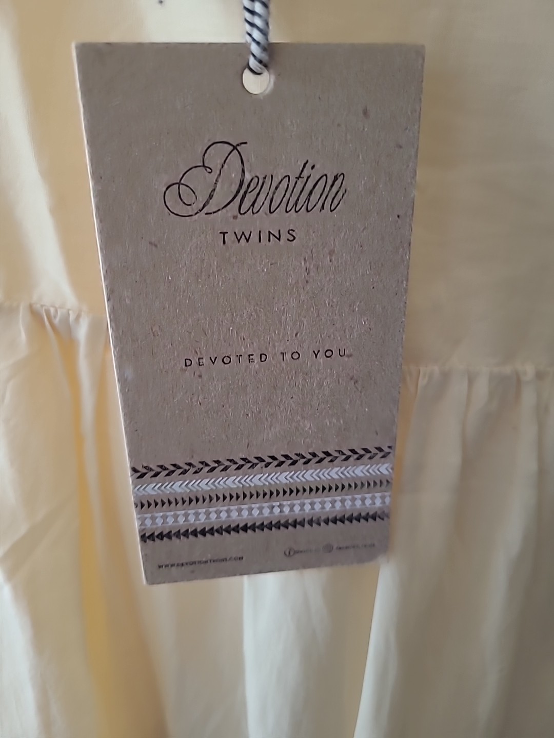 Devotion Twins Sundress Medium M – Ivory Natural Tie Shoulders Cotton Greece NWT