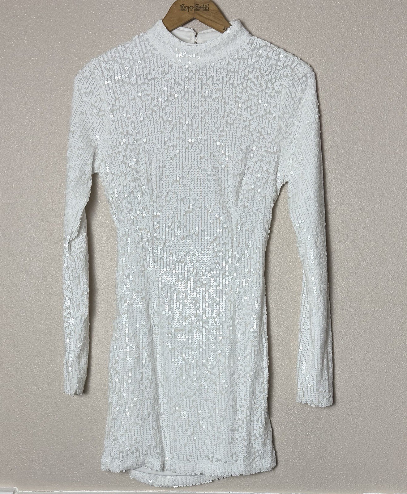 Hello Molly White Ribbed Mini Dress Sweetheart Open Back Tie Stretch M