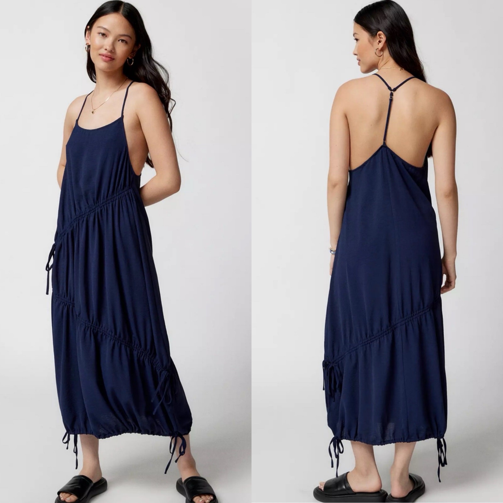 Urban Outfitters Women’s Navy Iris Clinched Maxi Dress Size S