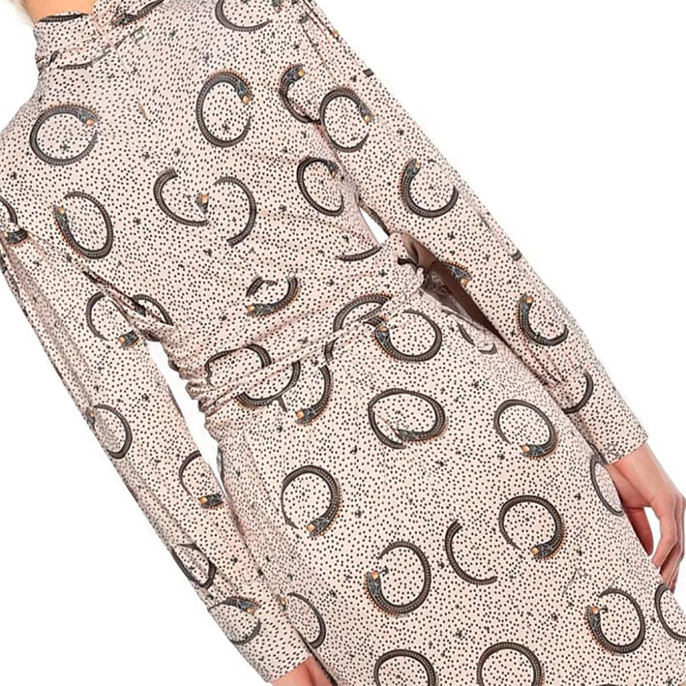 CAVALLI CLASS Dress Sash Waist Snake Print Belted Dress Pink Size 40 RP £622.00