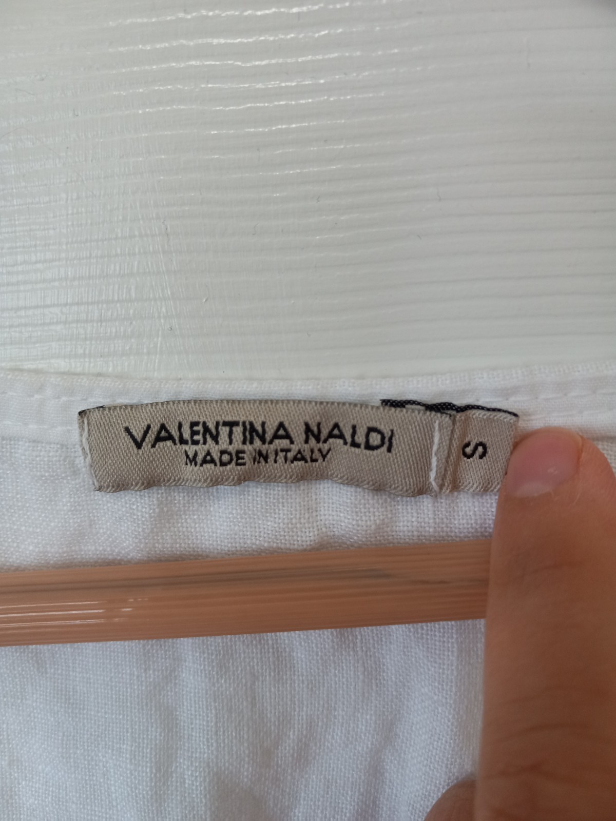 VALENTINA NALDI Womens White V Neck Elastic Waist Linen Dress Casual Resort S