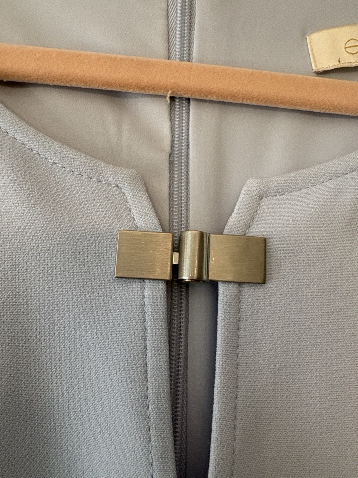 Etcetera Light Blue Sleeveless V-Neck Shift Dress 2 Pockets Piqué