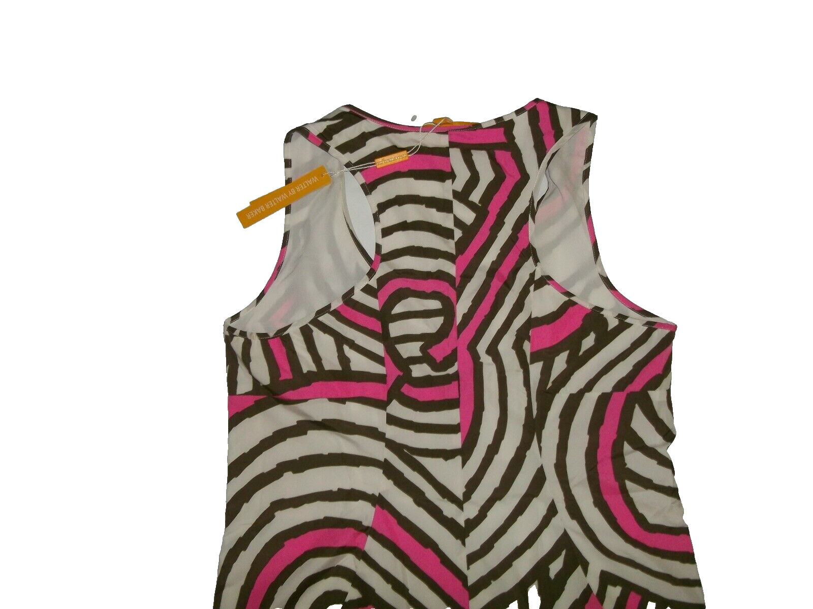 WALTER BAKER Exposed Zipper GEO Design SLEEVELESS Lined DRESS Womens SMALL NEW