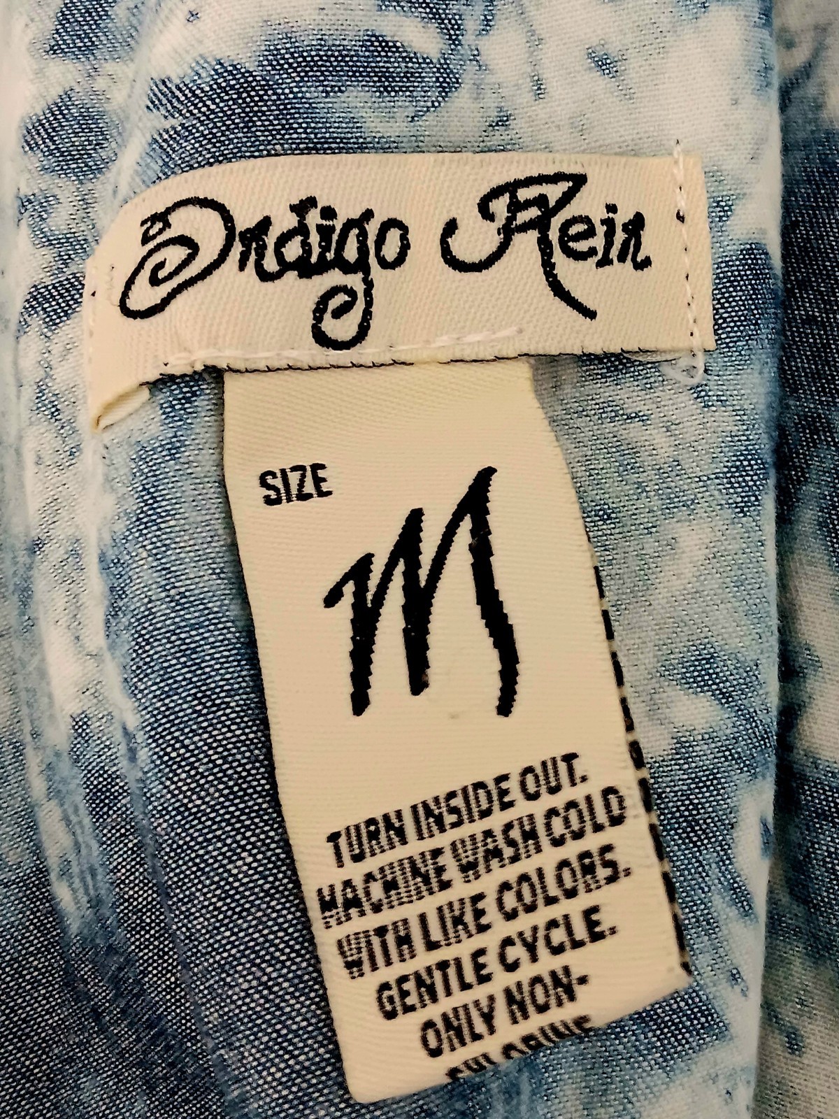 Indigo Rein Blue Tie Dye Sleeveless Mini Women’s Dress Size M Retro Y2K Hippie