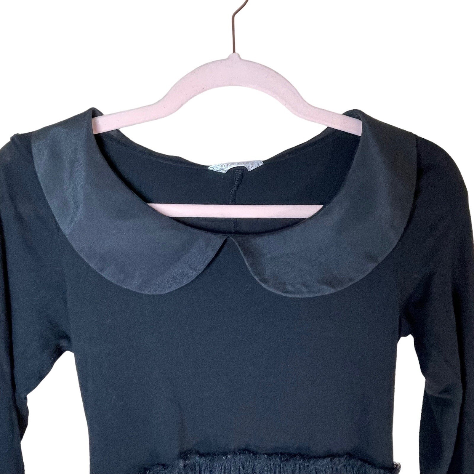 LIZ LISA Jersey Black Dress Collared Lace Layered Skirt Street Wear