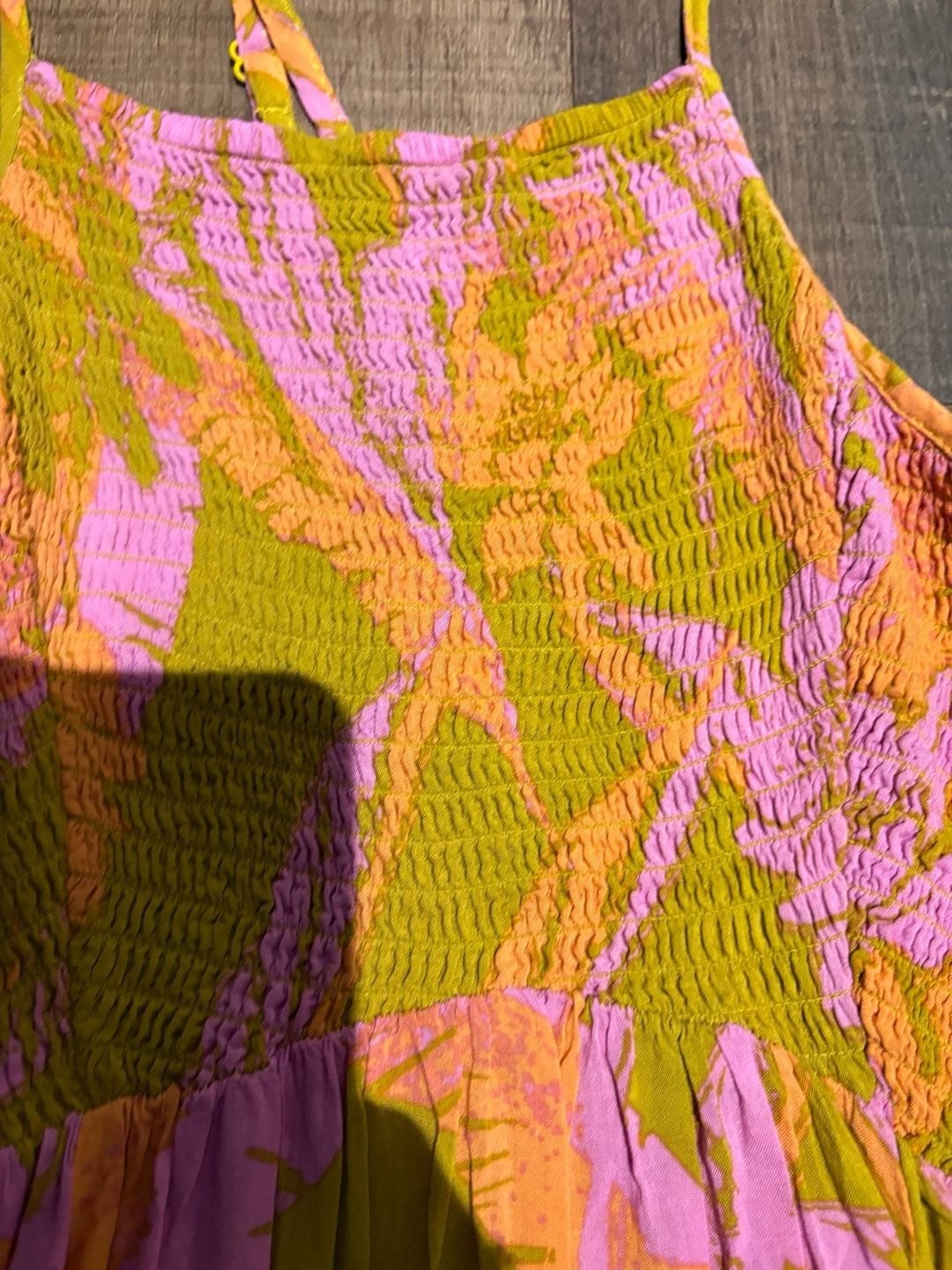Intimately Free People Tropical Print Smocked Tiered Maxi Sundress