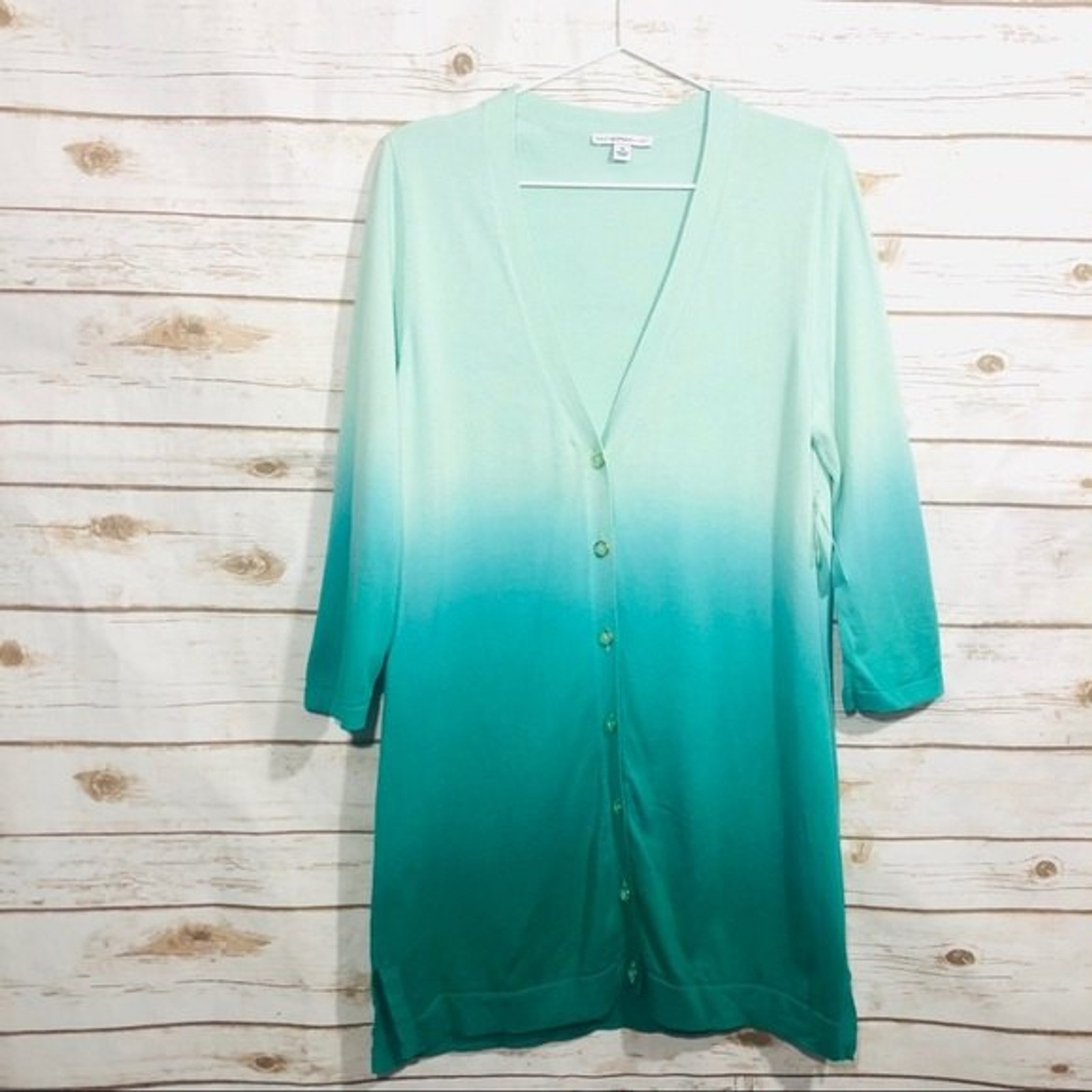 Isaac Mizrahi live Vneck button down sweater dress size M