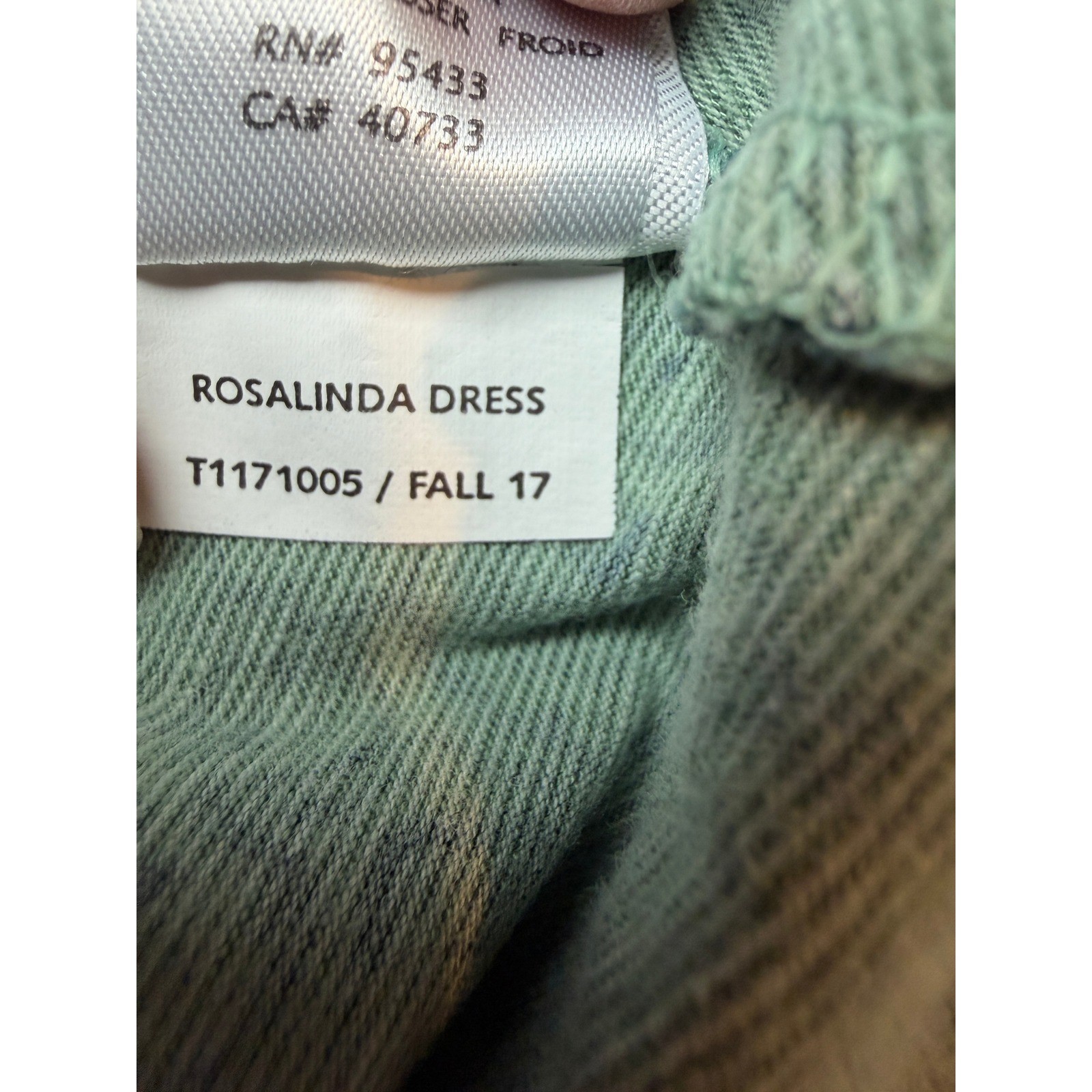 Toad&Co Rosalinda Dress Large Green Floral A-Line Knit Empire Waist Boho Ruched