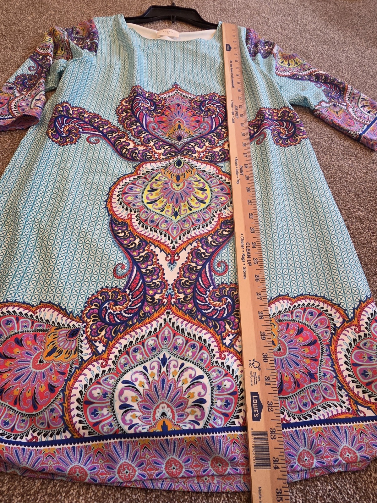 Everly Dress Medium, Spring Summer Floral Paisley Easter Pastels Light Airy