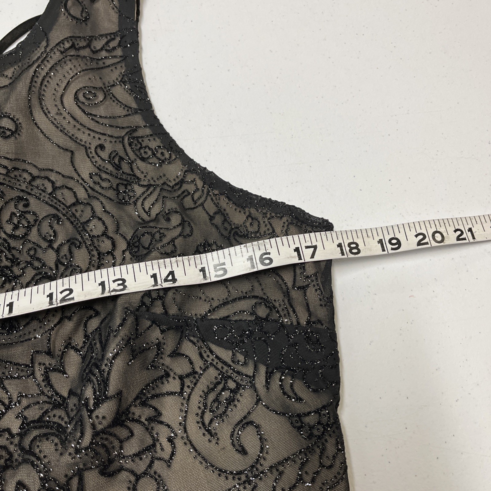 Vintage Connected Apparel Y2K Dress 12 Black Velvet Mesh Sheer Mesh Bodice Maxi