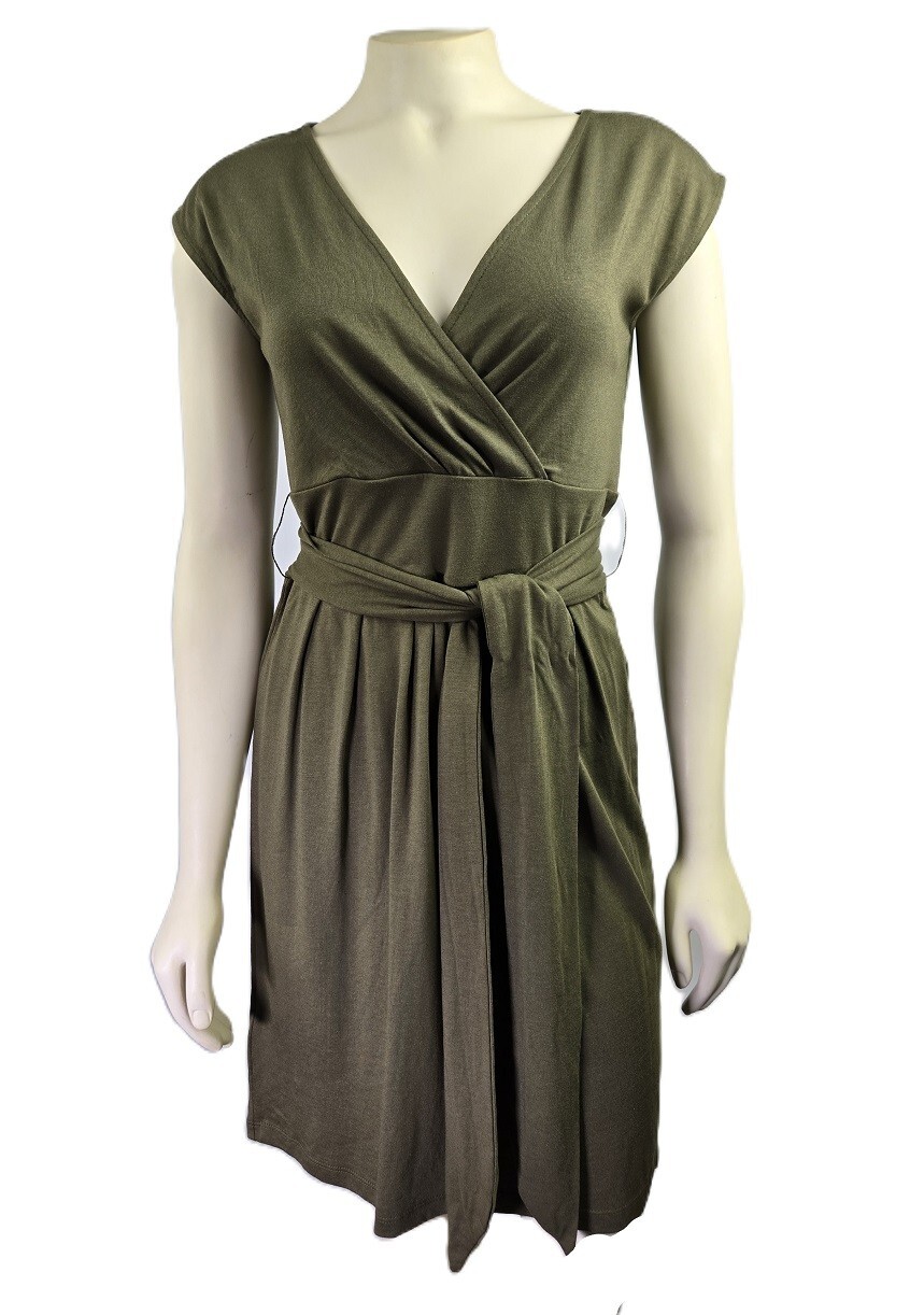 NWT Ann Taylor LOFT Military Green women’s crossed sash Casual Dress Size XS P