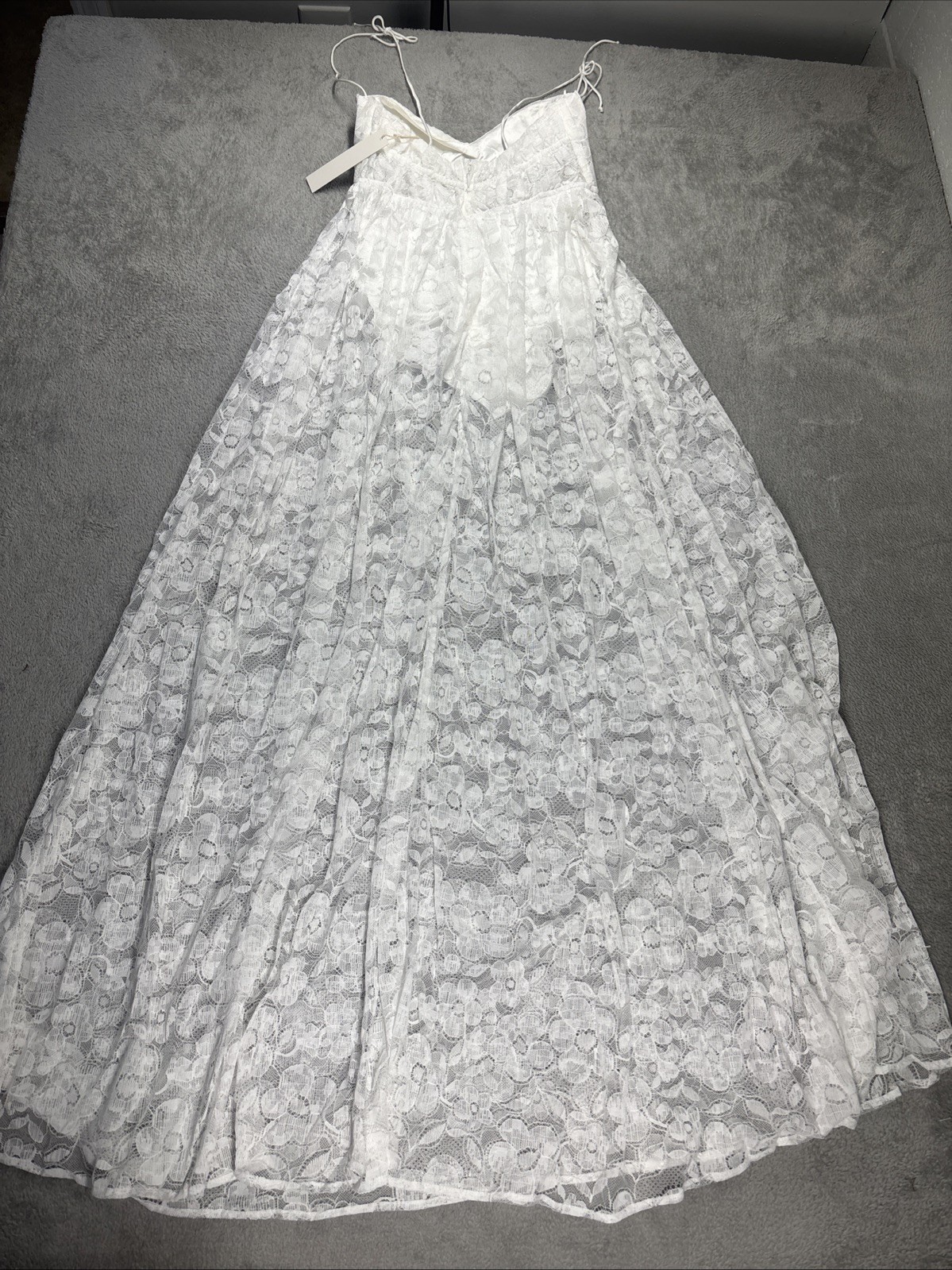 NWT For Love and Lemons Lorena Maxi Dress White Lace Size Small