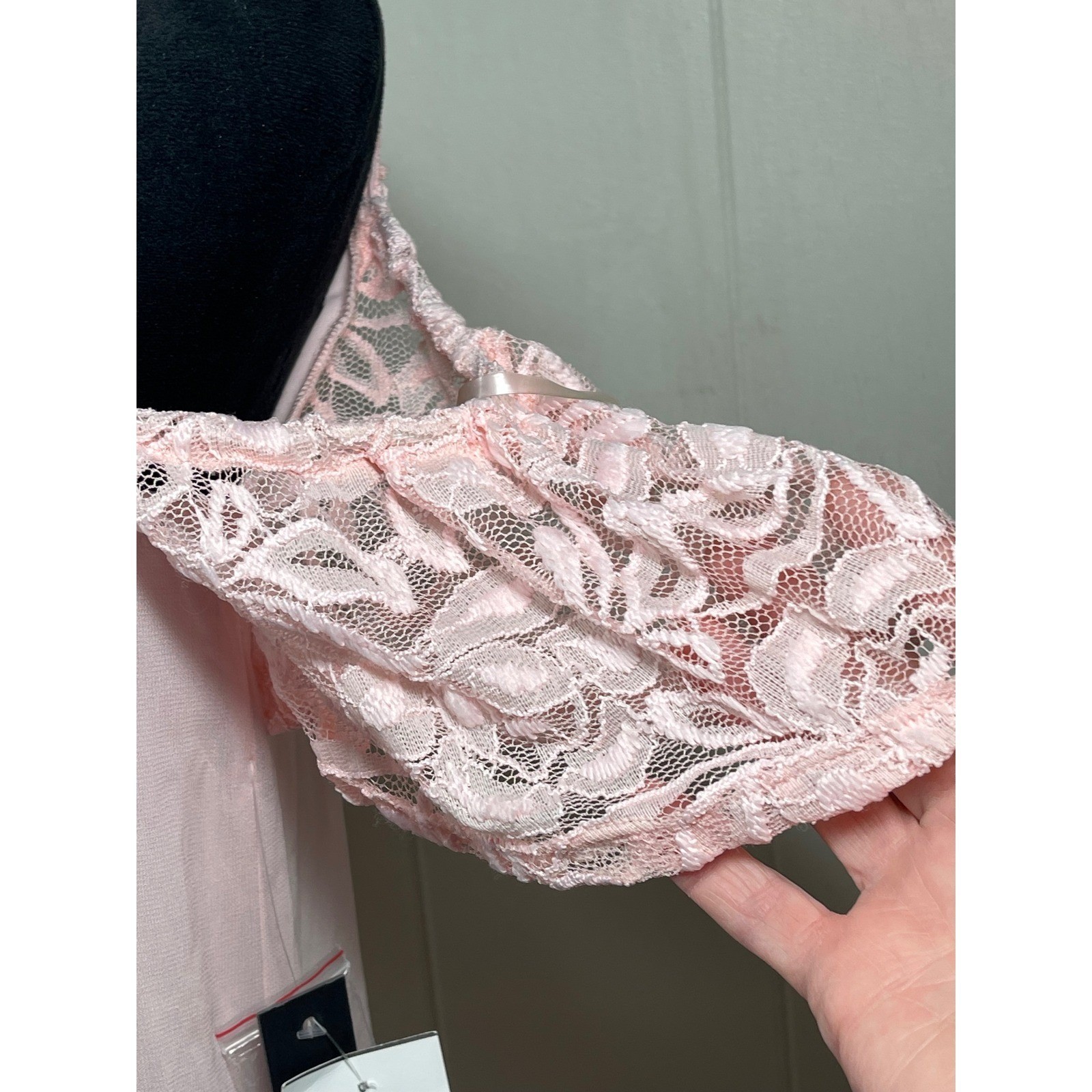 As U Wish Blush Pink Lace Cold Shoulder Shift Dress Med cottagecore romantic