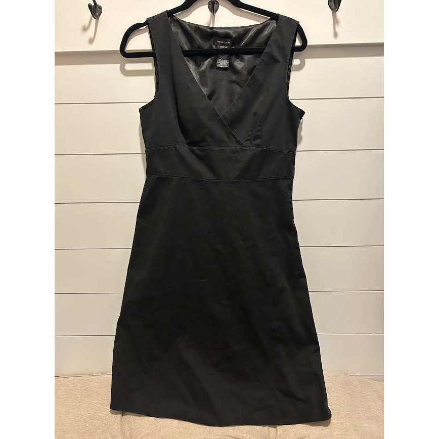 Spense Black Sleeveless V-Neck Empire Waist Sheath Dress Missy 8 SC43757