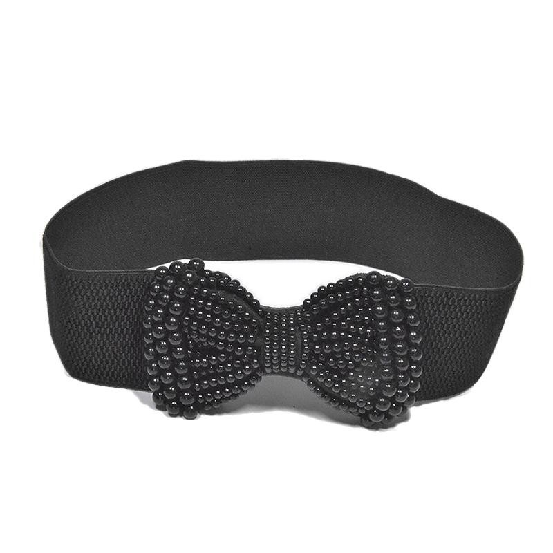 Elegant Large Bowknot Elastic Waist Belt for Women Dress Coat Fashion Accessory