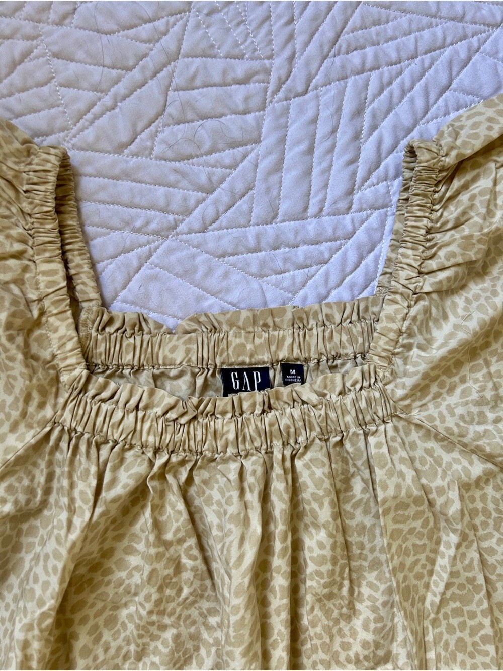 Gap Flutter Sleeve Square Neck Leopard Print Tiered Mini Dress