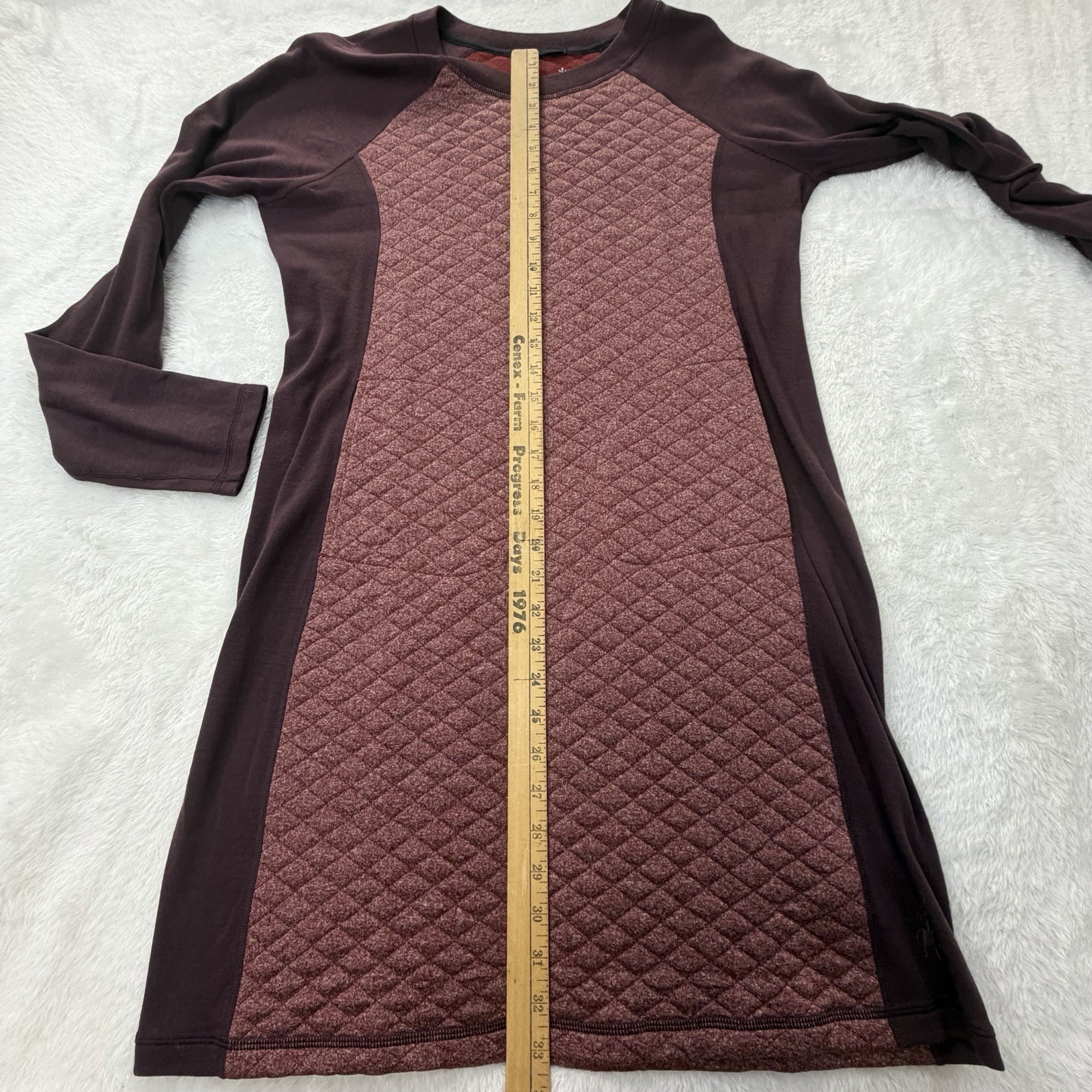 Smartwool Size Large Diamond Peak Wool-Blend Quilted Dress Eggplant Outdoor