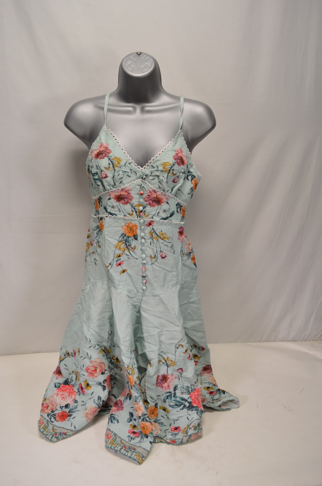 NWT Ranna Gill Strap Midi Jade Rose Dress Size XS