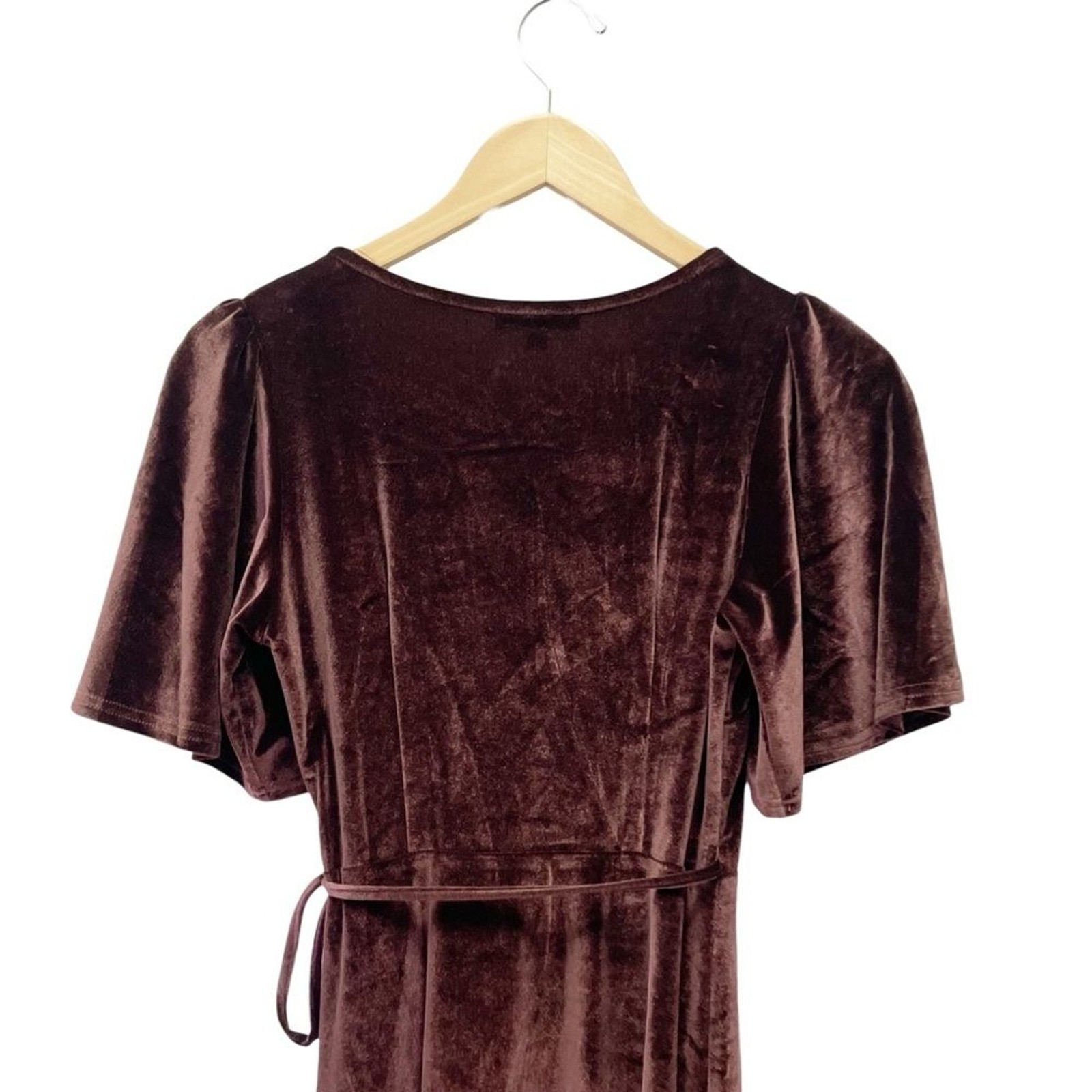 NWT Baltic Born Katelyn Velvet Maxi Wrap Dress Clove Brown Sz Small Tulip Skirt