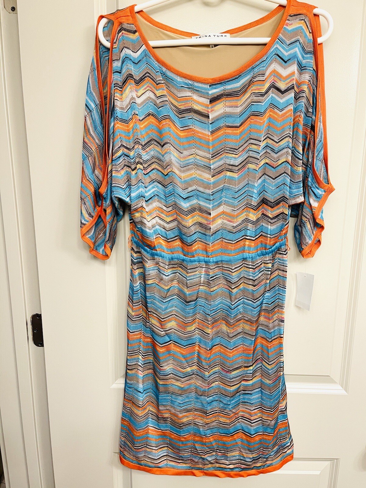 Knit chevron DRESS size medium 268$ NWT boho stunning